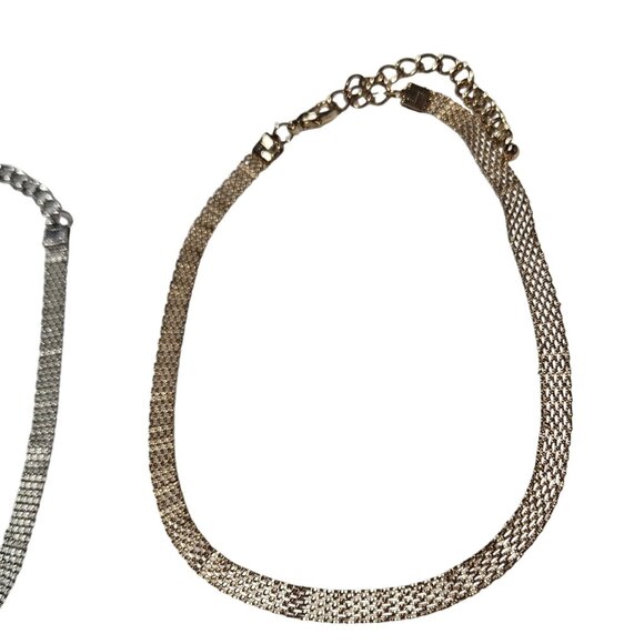 Elegant Mesh Chain Bracelets Rose Gold Silver and Gold Tone Set Of 3 Adjustable - Picture 4 of 9